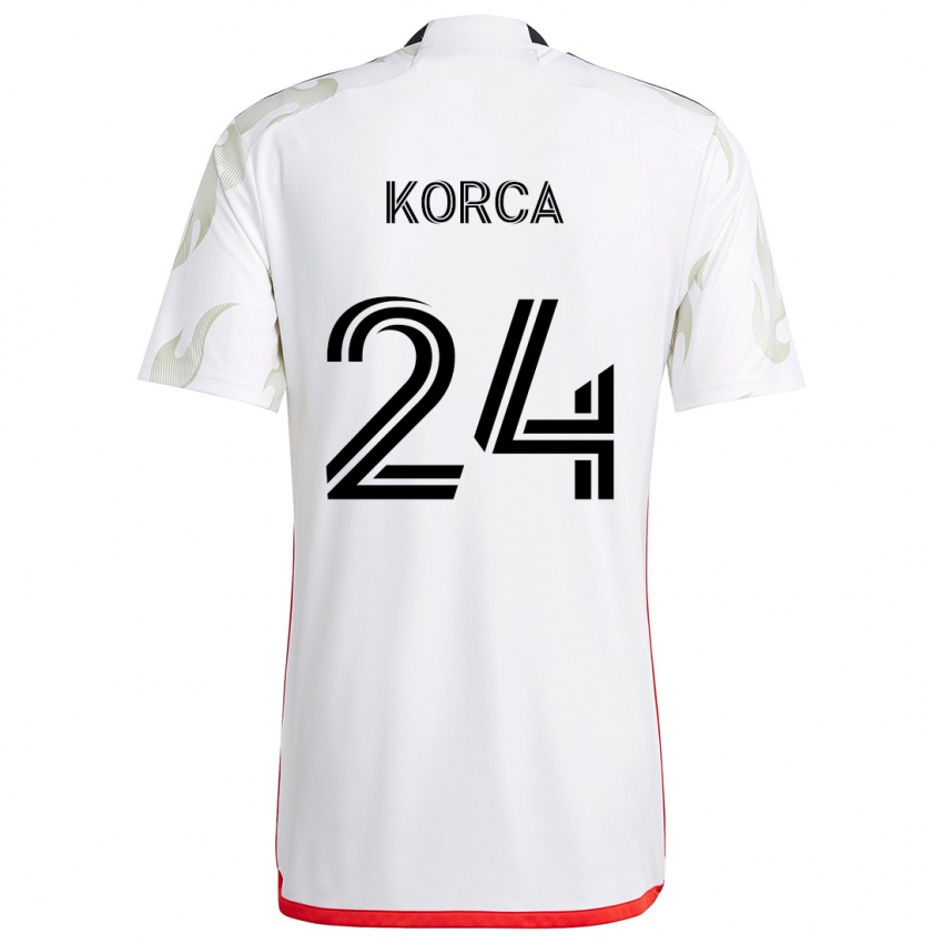 Kinder Amet Korca #24 Weiß Rot Schwarz Auswärtstrikot Trikot 2024/25 T-Shirt