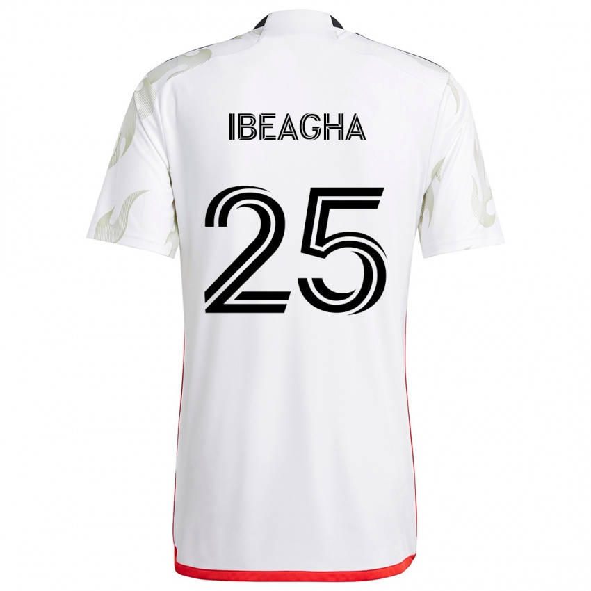 Kinder Sebastien Ibeagha #25 Weiß Rot Schwarz Auswärtstrikot Trikot 2024/25 T-Shirt