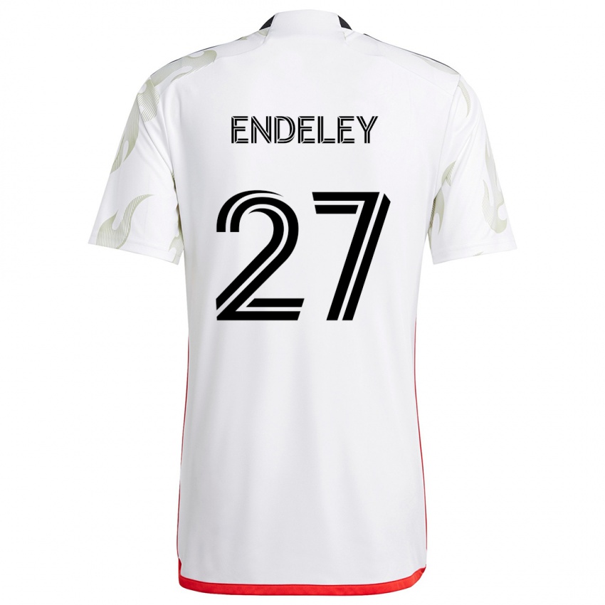 Kinder Herbert Endeley #27 Weiß Rot Schwarz Auswärtstrikot Trikot 2024/25 T-Shirt