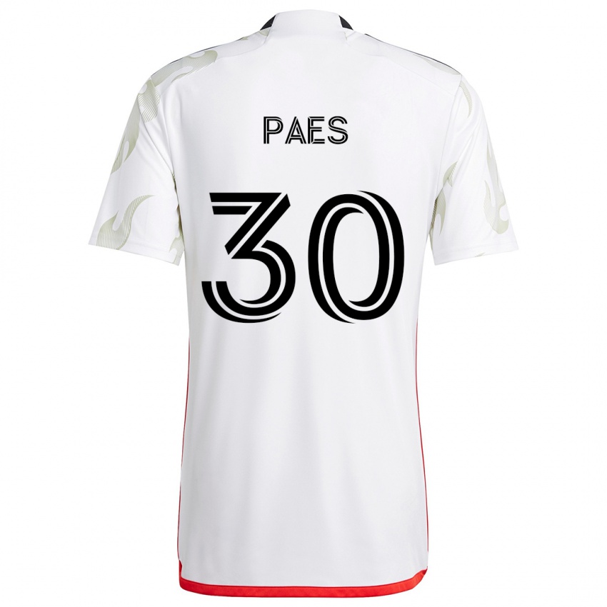 Kinder Maarten Paes #30 Weiß Rot Schwarz Auswärtstrikot Trikot 2024/25 T-Shirt