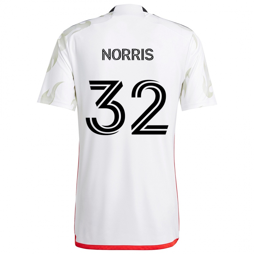 Kinder Nolan Norris #32 Weiß Rot Schwarz Auswärtstrikot Trikot 2024/25 T-Shirt