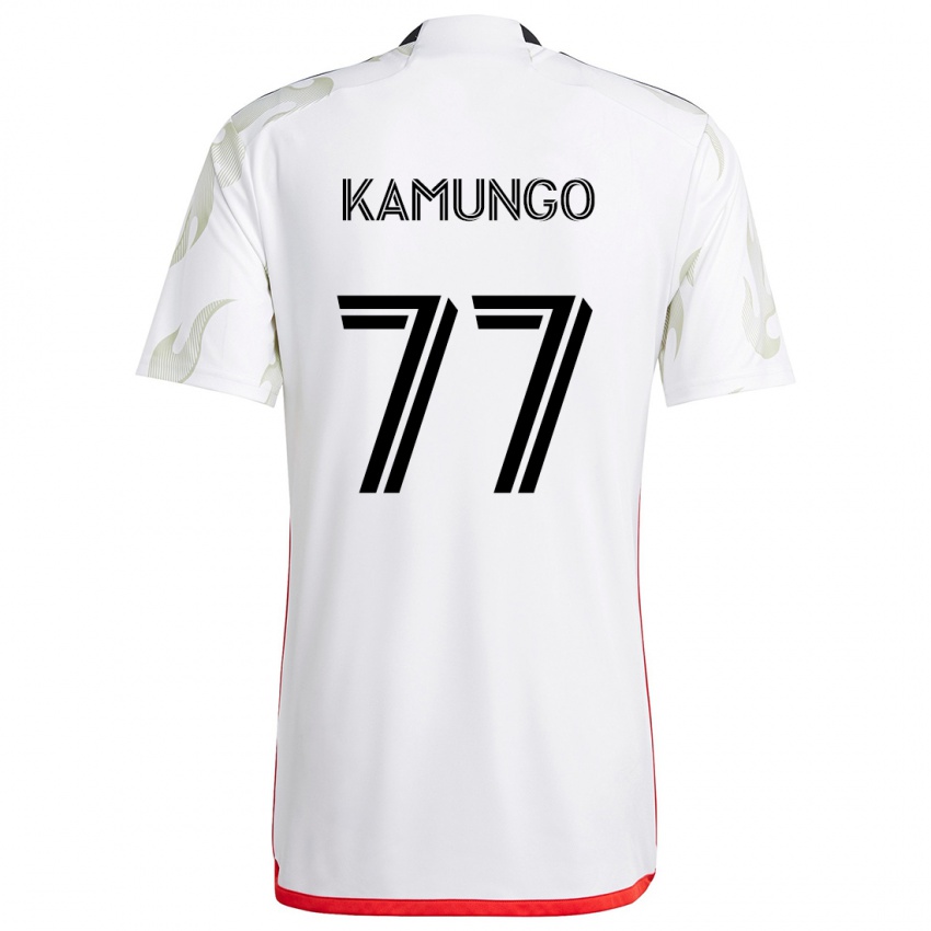 Kinder Bernard Kamungo #77 Weiß Rot Schwarz Auswärtstrikot Trikot 2024/25 T-Shirt