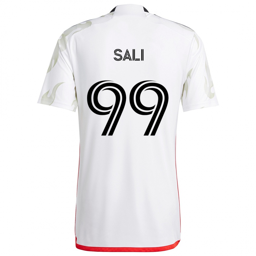 Kinder Enes Sali #99 Weiß Rot Schwarz Auswärtstrikot Trikot 2024/25 T-Shirt