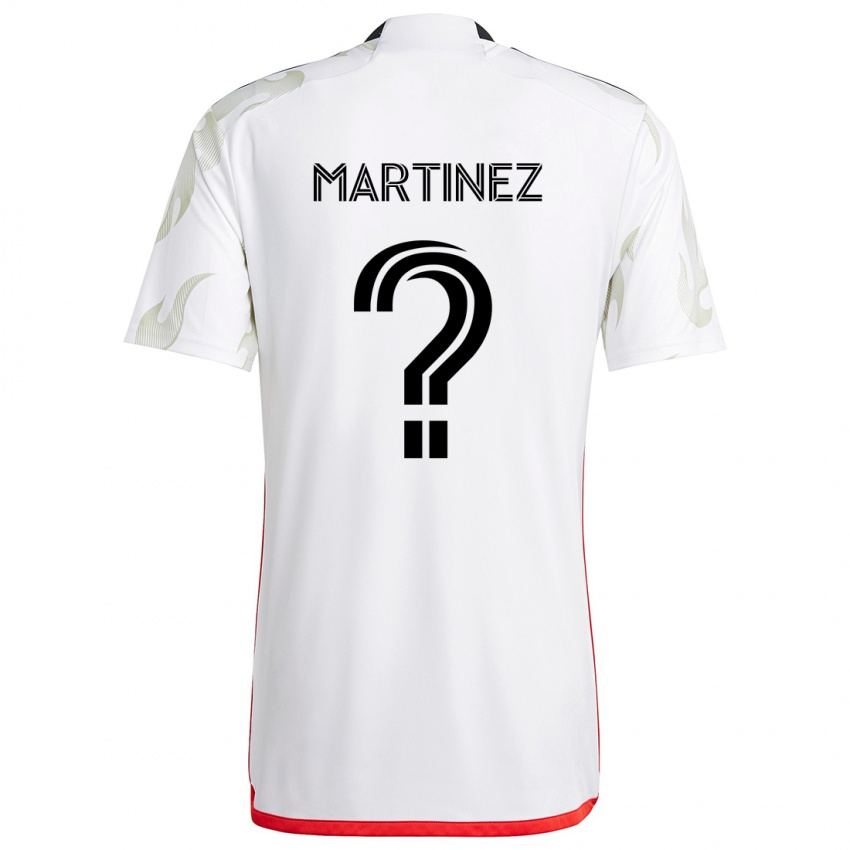 Kinder Jonathan Martinez #0 Weiß Rot Schwarz Auswärtstrikot Trikot 2024/25 T-Shirt