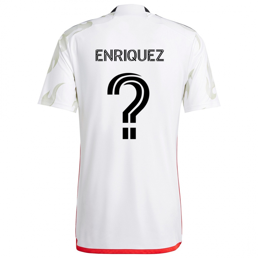 Kinder Fabian Enriquez #0 Weiß Rot Schwarz Auswärtstrikot Trikot 2024/25 T-Shirt