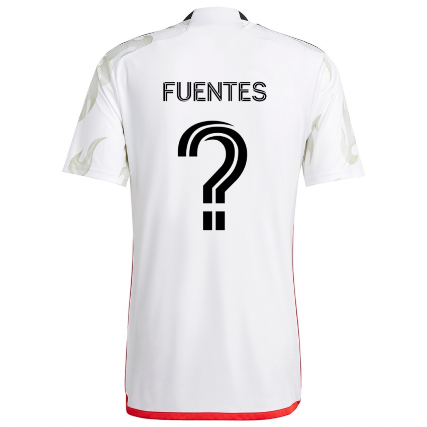 Kinder Josue Fuentes #0 Weiß Rot Schwarz Auswärtstrikot Trikot 2024/25 T-Shirt