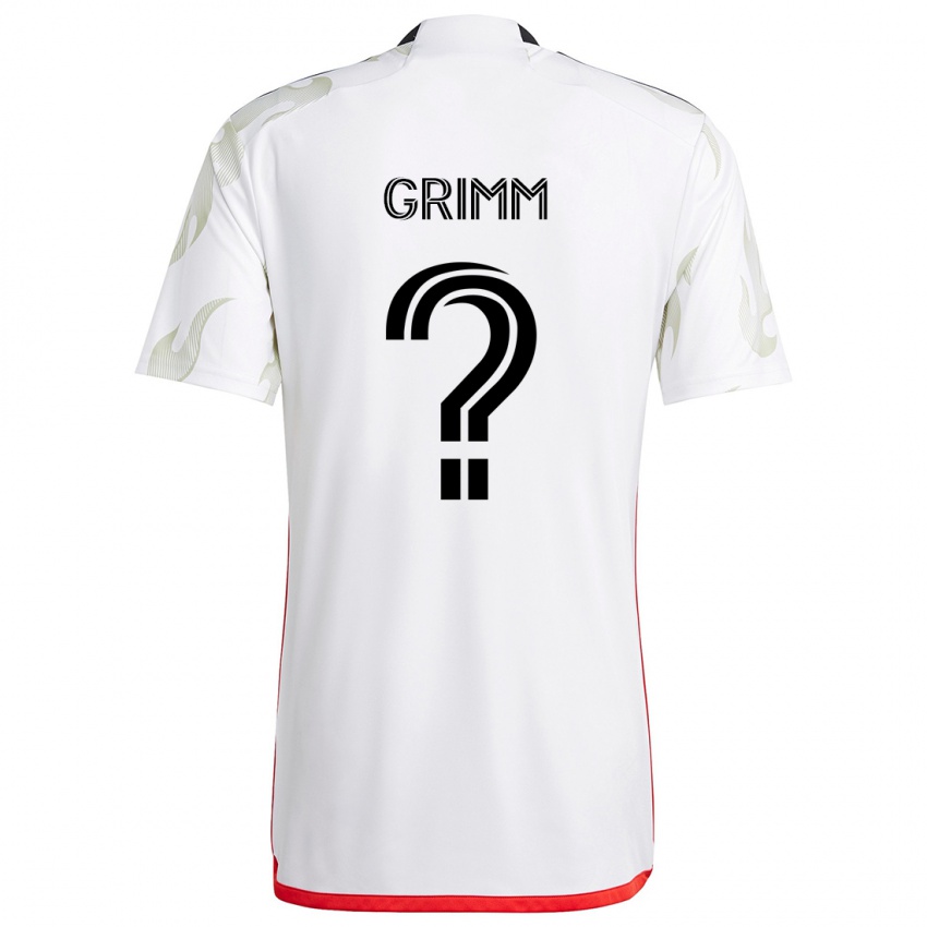 Kinder Mason Grimm #0 Weiß Rot Schwarz Auswärtstrikot Trikot 2024/25 T-Shirt