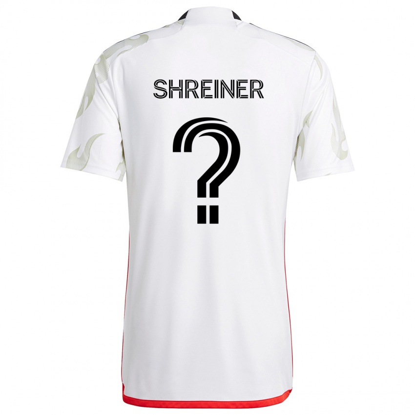 Kinder Luke Shreiner #0 Weiß Rot Schwarz Auswärtstrikot Trikot 2024/25 T-Shirt