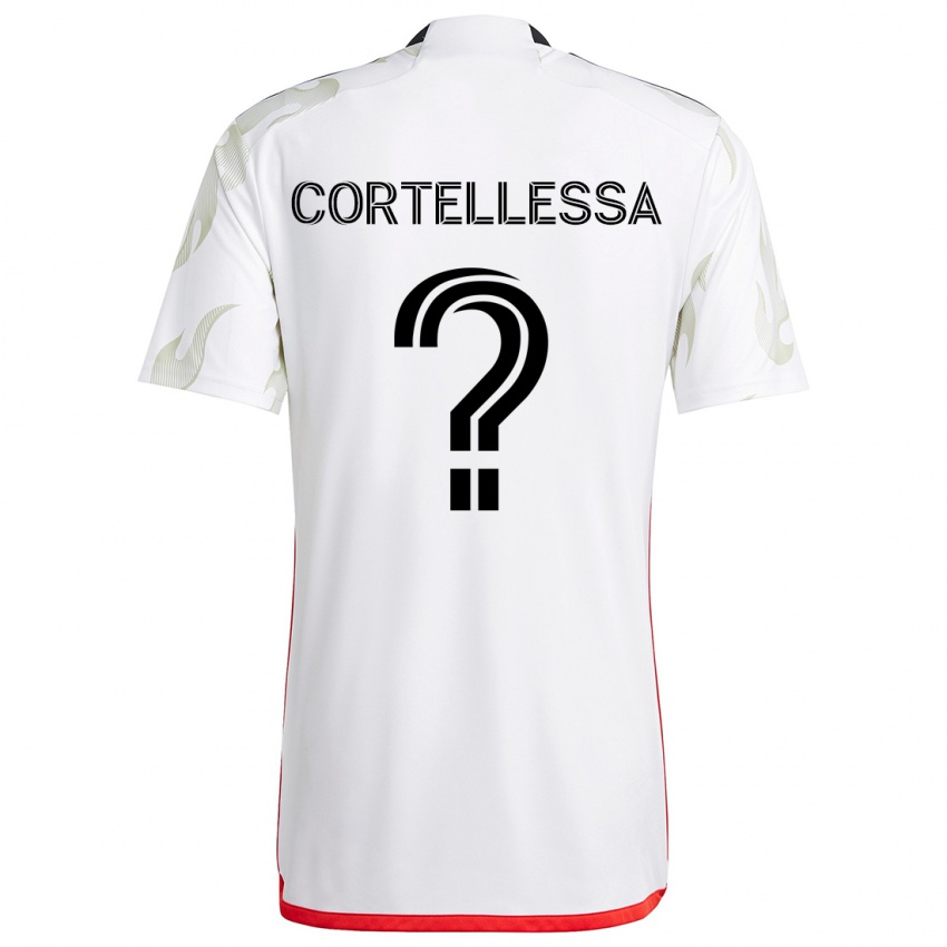 Kinder Michael Cortellessa #0 Weiß Rot Schwarz Auswärtstrikot Trikot 2024/25 T-Shirt