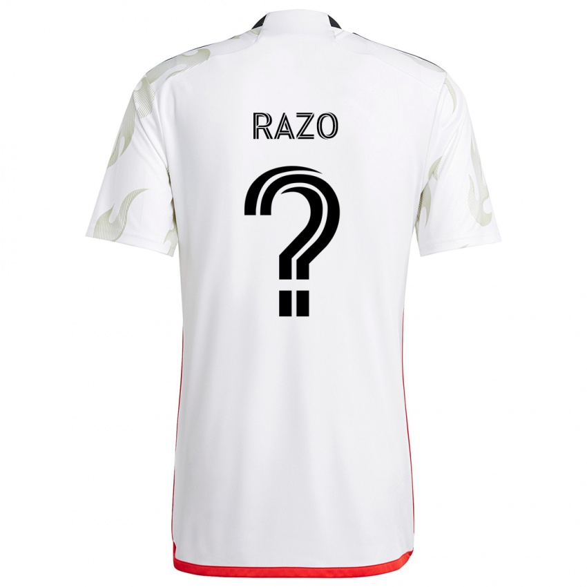 Kinder Edgar Razo #0 Weiß Rot Schwarz Auswärtstrikot Trikot 2024/25 T-Shirt