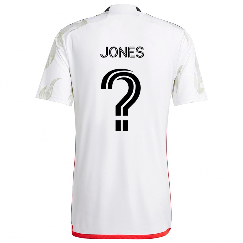 Kinder Jordan Jones #0 Weiß Rot Schwarz Auswärtstrikot Trikot 2024/25 T-Shirt