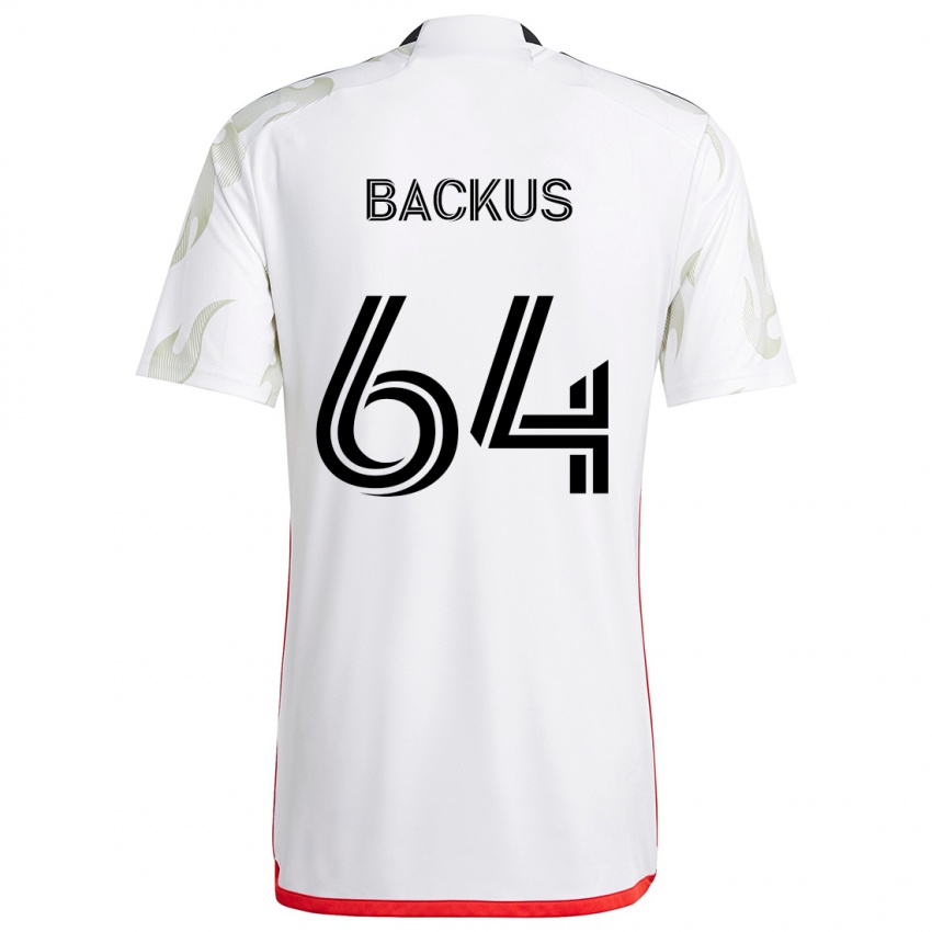 Kinder Braeden Backus #64 Weiß Rot Schwarz Auswärtstrikot Trikot 2024/25 T-Shirt