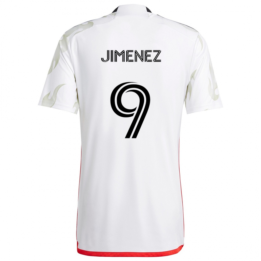 Kinder Jesús Jiménez #9 Weiß Rot Schwarz Auswärtstrikot Trikot 2024/25 T-Shirt