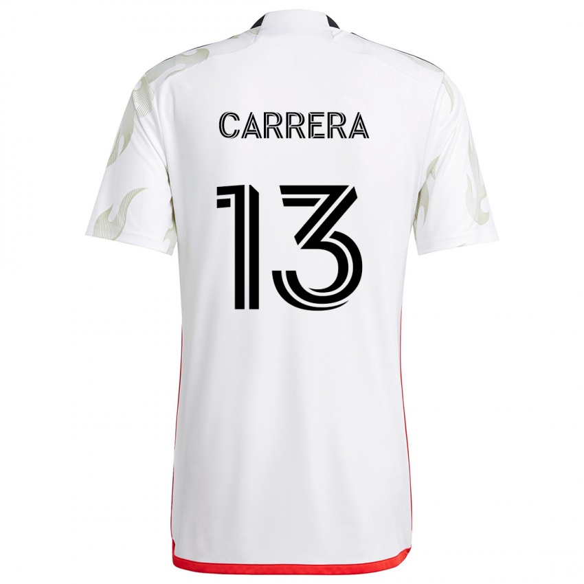 Kinder Antonio Carrera #13 Weiß Rot Schwarz Auswärtstrikot Trikot 2024/25 T-Shirt