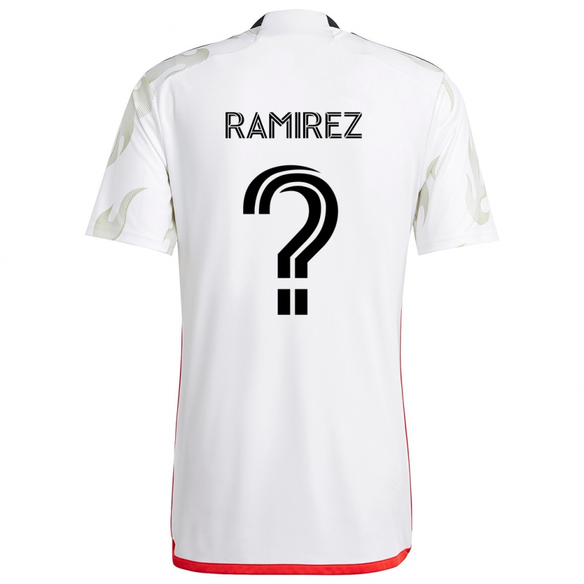 Kinder Anthony Ramirez #0 Weiß Rot Schwarz Auswärtstrikot Trikot 2024/25 T-Shirt