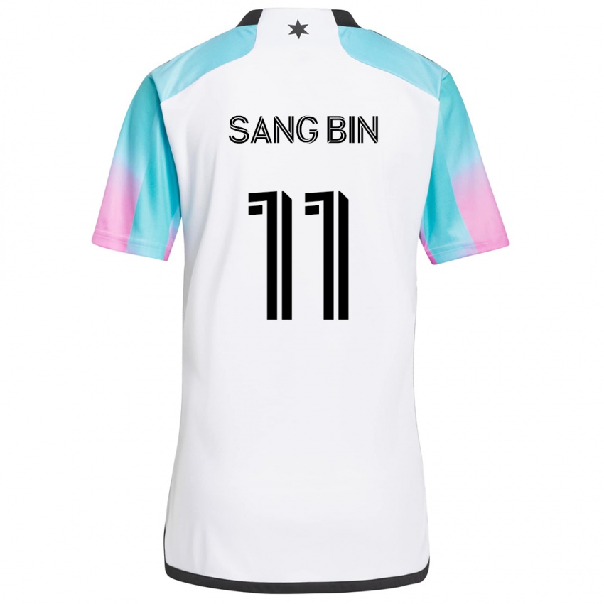 Kinder Sang-Bin Jeong #11 Weiß Blau Schwarz Auswärtstrikot Trikot 2024/25 T-Shirt