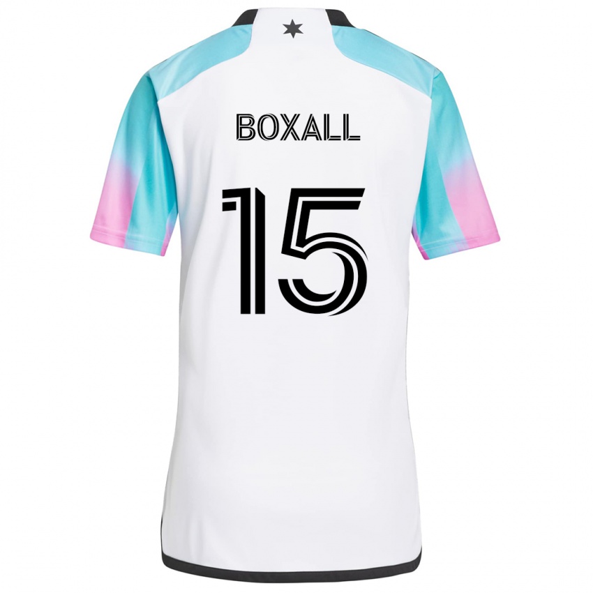 Kinder Michael Boxall #15 Weiß Blau Schwarz Auswärtstrikot Trikot 2024/25 T-Shirt