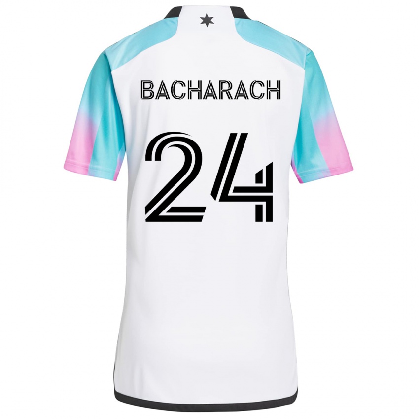 Kinder Hugo Bacharach #24 Weiß Blau Schwarz Auswärtstrikot Trikot 2024/25 T-Shirt