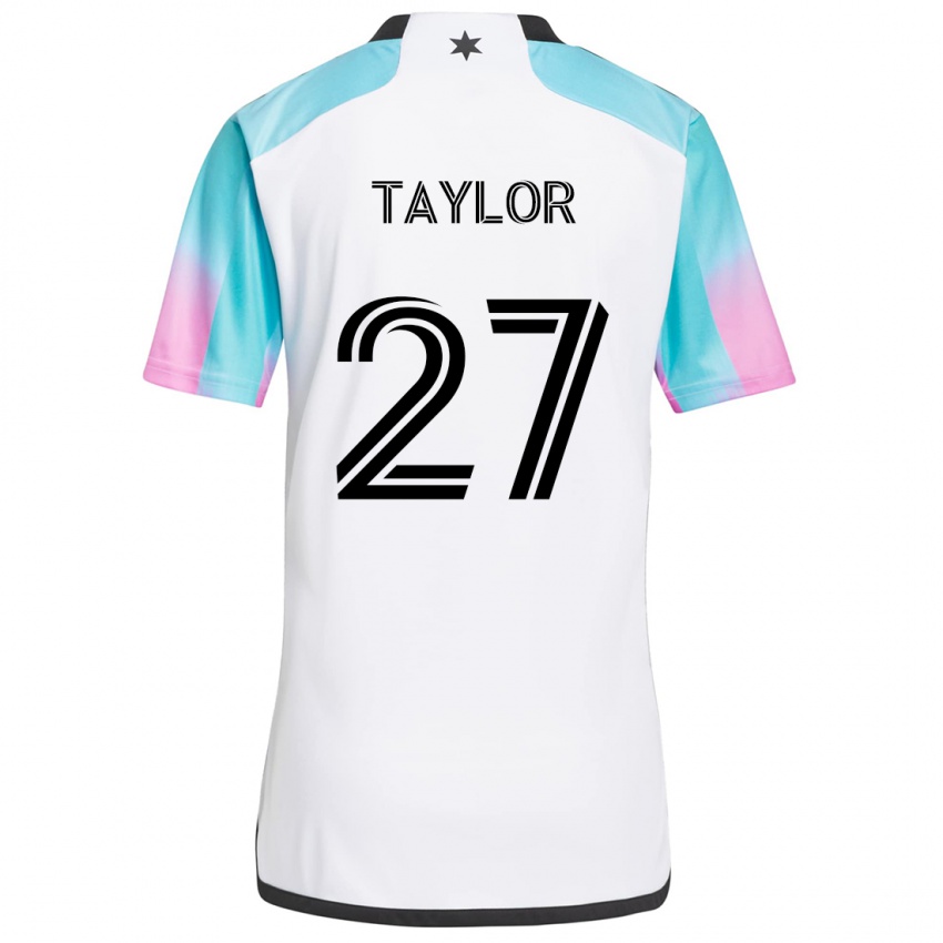 Kinder D.j. Taylor #27 Weiß Blau Schwarz Auswärtstrikot Trikot 2024/25 T-Shirt