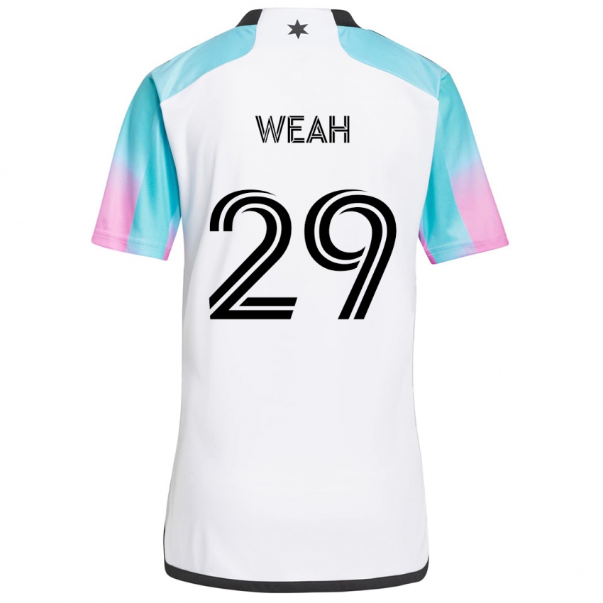 Kinder Patrick Weah #29 Weiß Blau Schwarz Auswärtstrikot Trikot 2024/25 T-Shirt