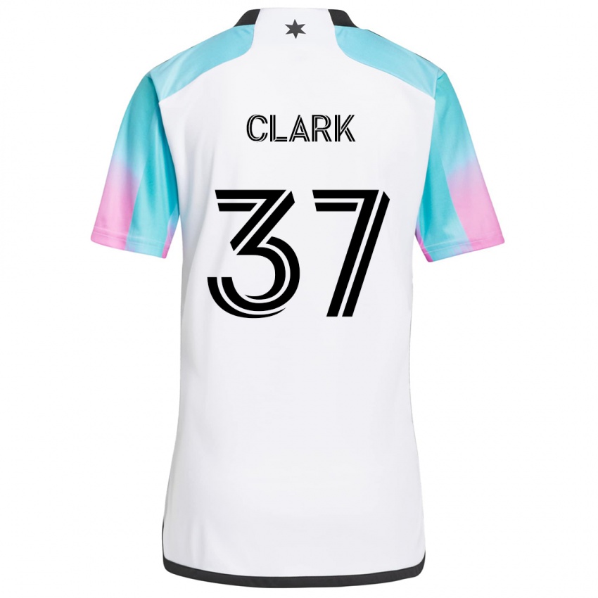 Kinder Caden Clark #37 Weiß Blau Schwarz Auswärtstrikot Trikot 2024/25 T-Shirt