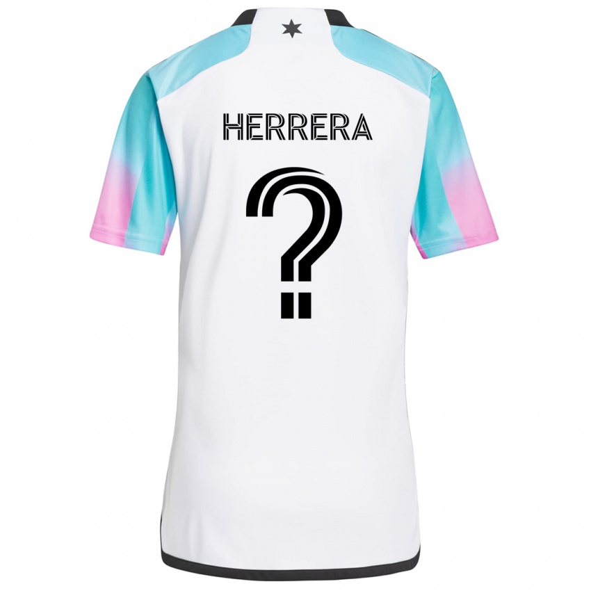 Kinder Oscar Herrera #0 Weiß Blau Schwarz Auswärtstrikot Trikot 2024/25 T-Shirt