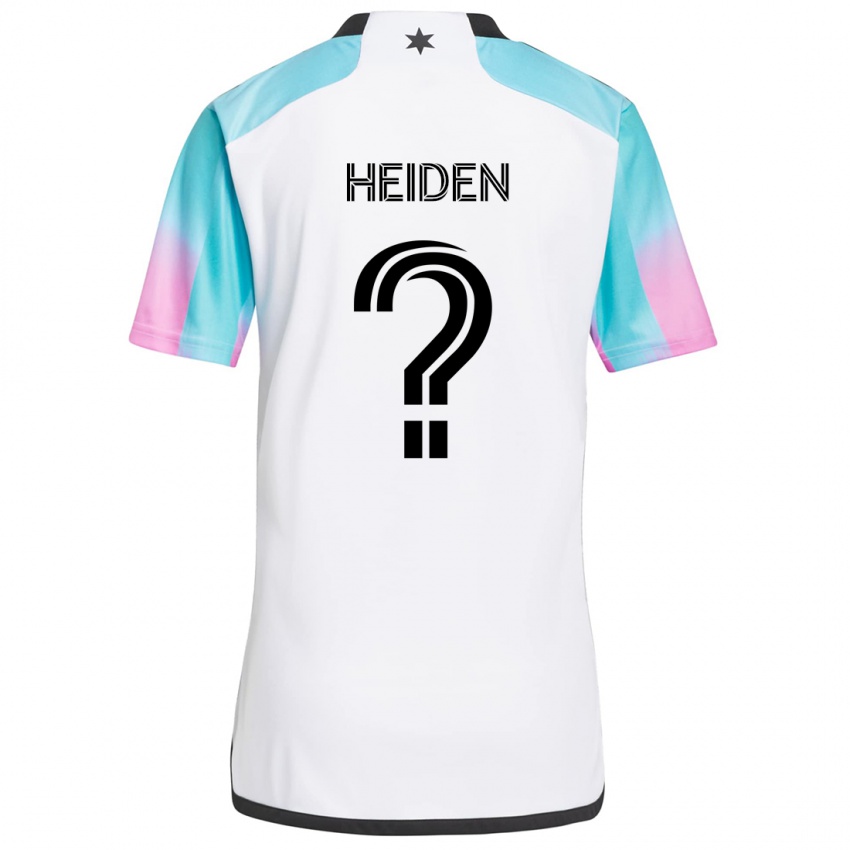 Kinder Adam Heiden #0 Weiß Blau Schwarz Auswärtstrikot Trikot 2024/25 T-Shirt