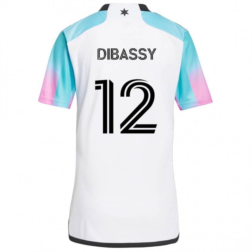 Kinder Bakaye Dibassy #12 Weiß Blau Schwarz Auswärtstrikot Trikot 2024/25 T-Shirt