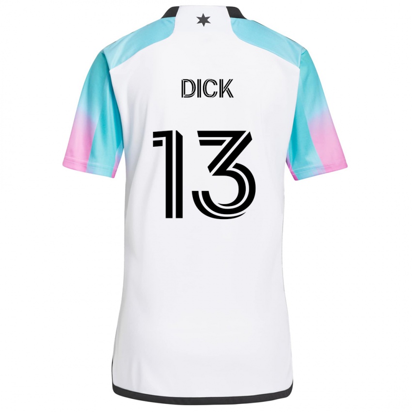 Kinder Eric Dick #13 Weiß Blau Schwarz Auswärtstrikot Trikot 2024/25 T-Shirt