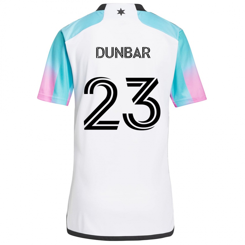 Kinder Cameron Dunbar #23 Weiß Blau Schwarz Auswärtstrikot Trikot 2024/25 T-Shirt