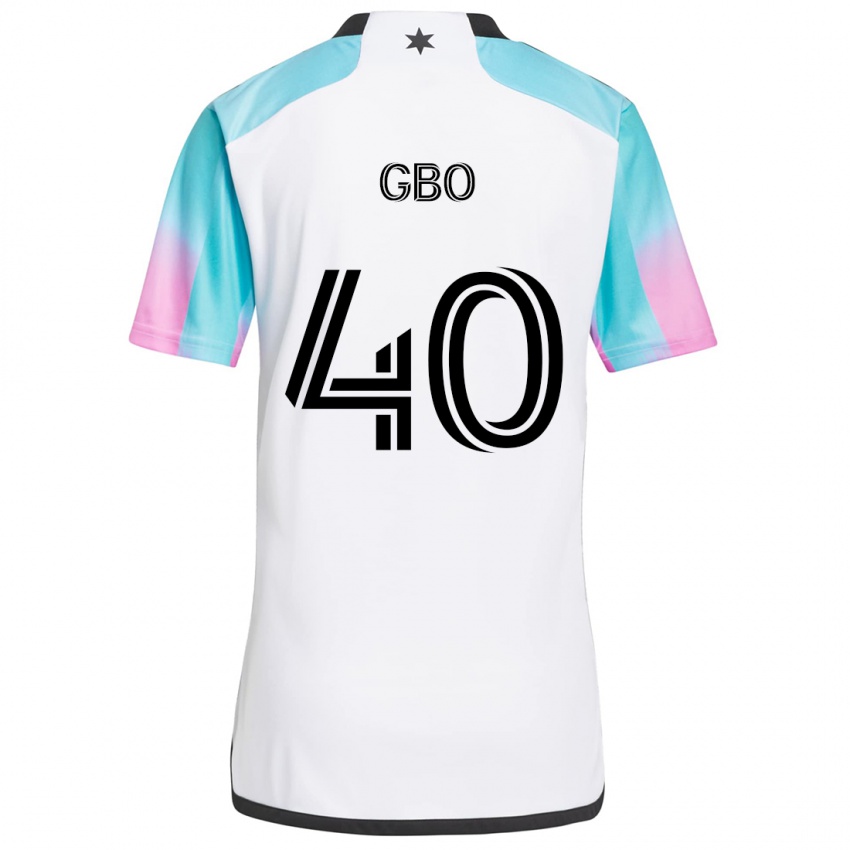 Kinder Cedrik Gbo #40 Weiß Blau Schwarz Auswärtstrikot Trikot 2024/25 T-Shirt