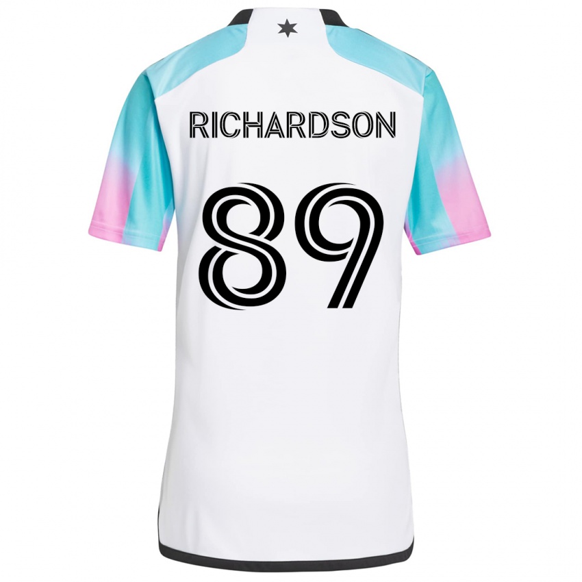 Kinder Nick Richardson #89 Weiß Blau Schwarz Auswärtstrikot Trikot 2024/25 T-Shirt