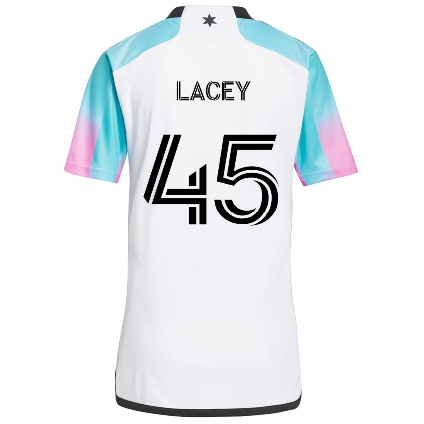 Kinder Kameron Lacey #45 Weiß Blau Schwarz Auswärtstrikot Trikot 2024/25 T-Shirt