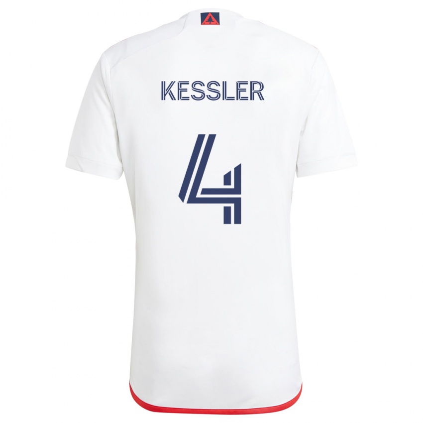 Kinder Henry Kessler #4 Weiß Rot Auswärtstrikot Trikot 2024/25 T-Shirt