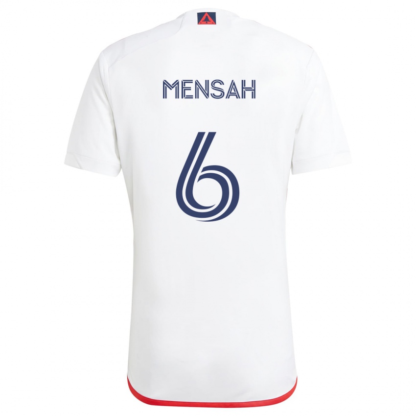 Kinder Jonathan Mensah #6 Weiß Rot Auswärtstrikot Trikot 2024/25 T-Shirt