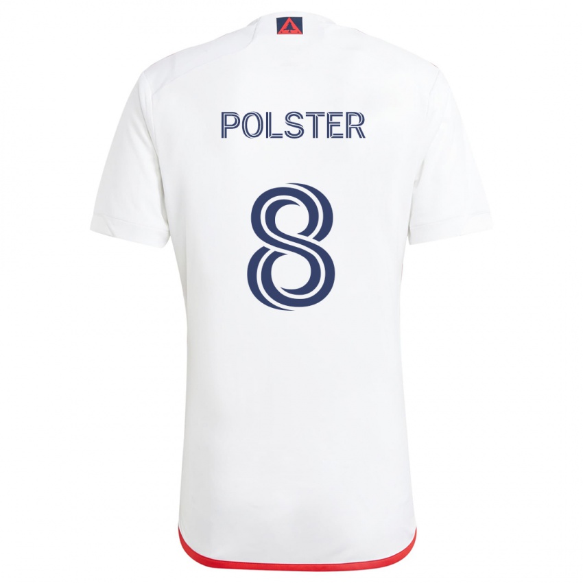 Kinder Matt Polster #8 Weiß Rot Auswärtstrikot Trikot 2024/25 T-Shirt