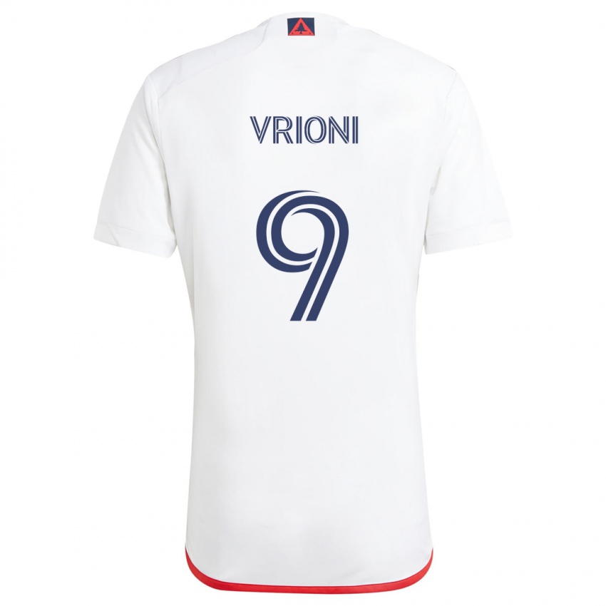 Kinder Giacomo Vrioni #9 Weiß Rot Auswärtstrikot Trikot 2024/25 T-Shirt