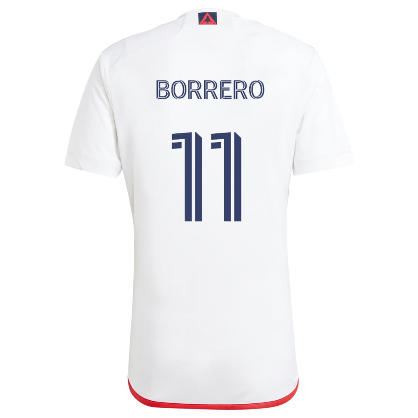 Kinder Dylan Borrero #11 Weiß Rot Auswärtstrikot Trikot 2024/25 T-Shirt