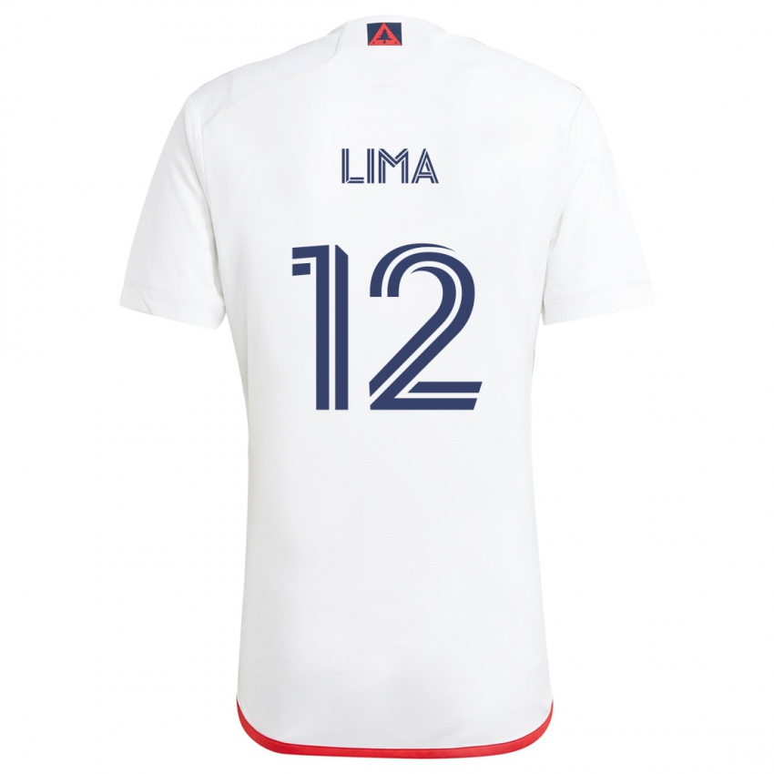 Kinder Nick Lima #12 Weiß Rot Auswärtstrikot Trikot 2024/25 T-Shirt