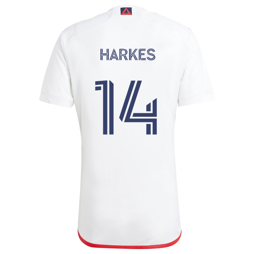 Kinder Ian Harkes #14 Weiß Rot Auswärtstrikot Trikot 2024/25 T-Shirt