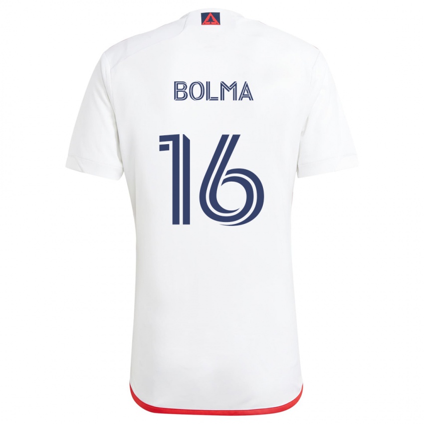 Kinder Josh Bolma #16 Weiß Rot Auswärtstrikot Trikot 2024/25 T-Shirt