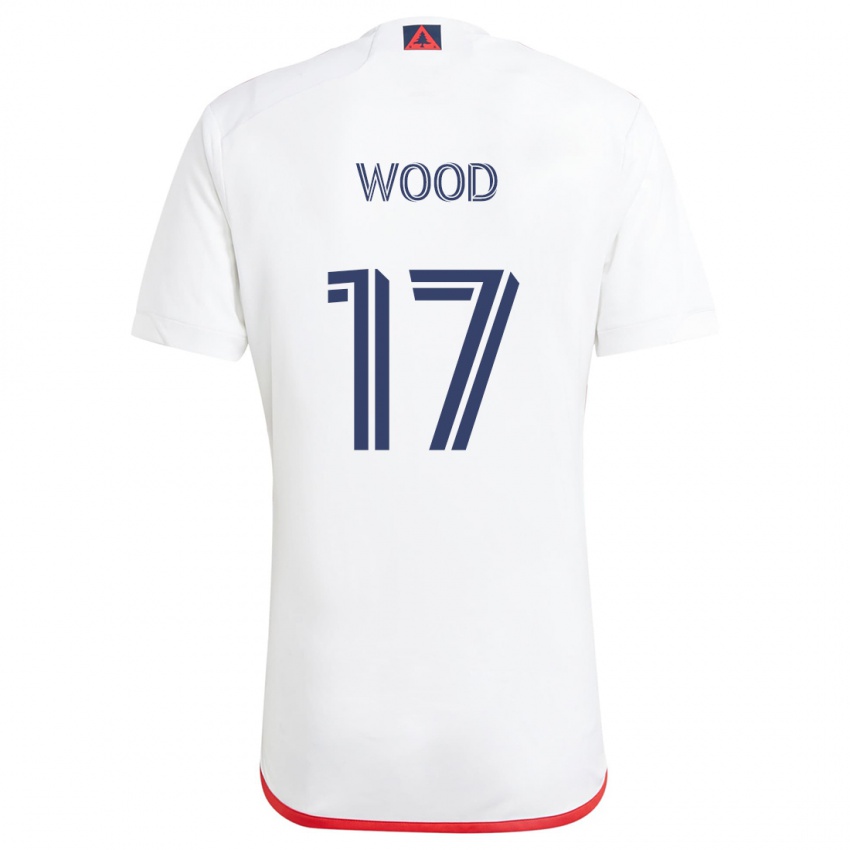 Kinder Bobby Wood #17 Weiß Rot Auswärtstrikot Trikot 2024/25 T-Shirt