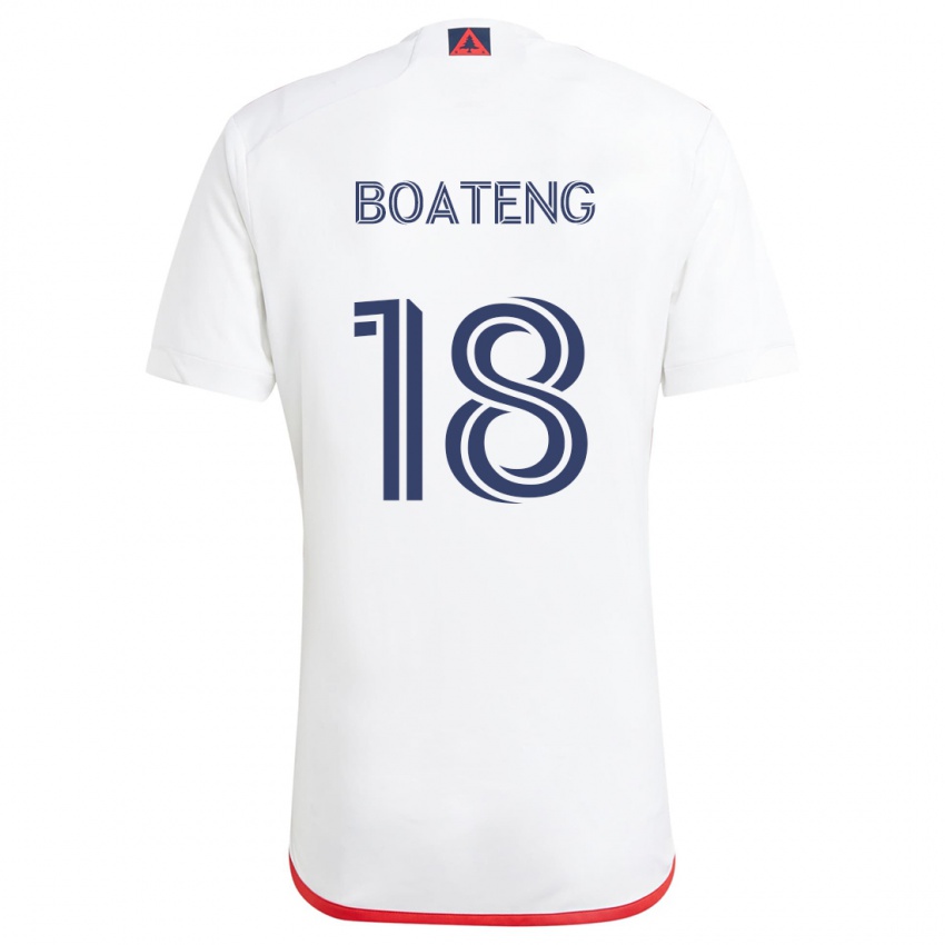 Kinder Emmanuel Boateng #18 Weiß Rot Auswärtstrikot Trikot 2024/25 T-Shirt