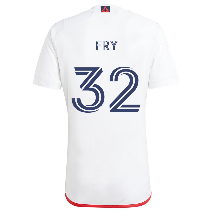 Kinder Malcolm Fry #32 Weiß Rot Auswärtstrikot Trikot 2024/25 T-Shirt