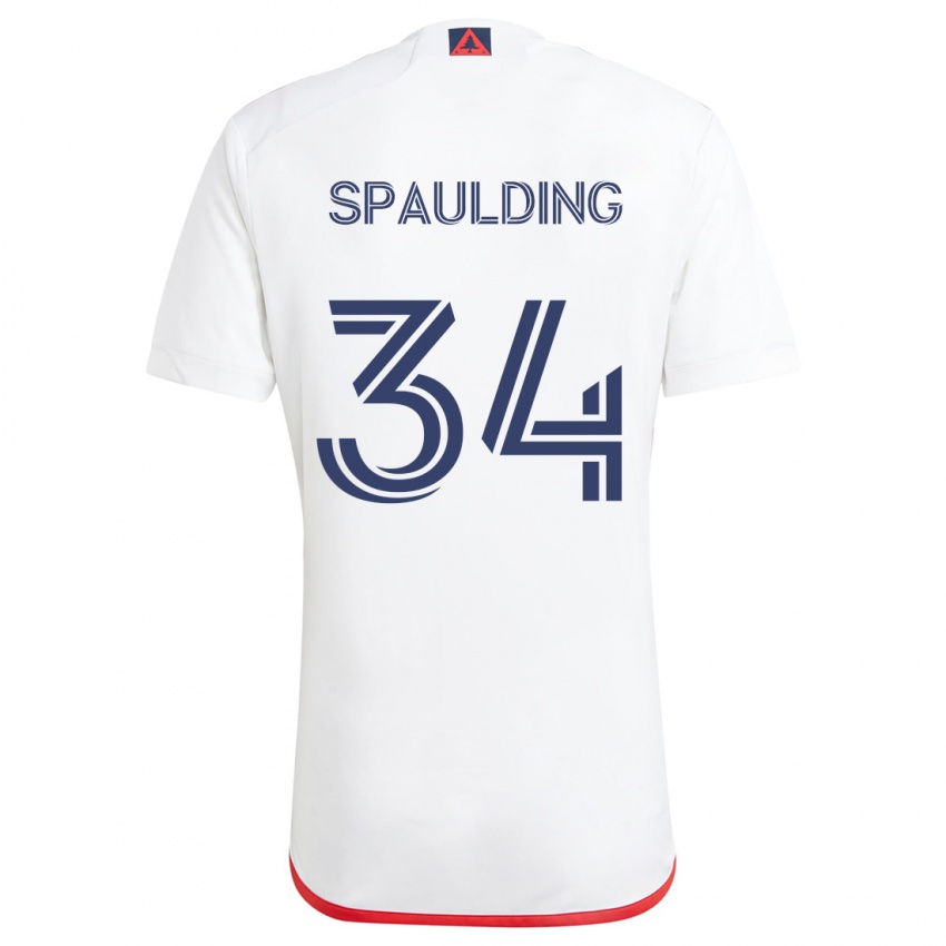 Kinder Ryan Spaulding #34 Weiß Rot Auswärtstrikot Trikot 2024/25 T-Shirt