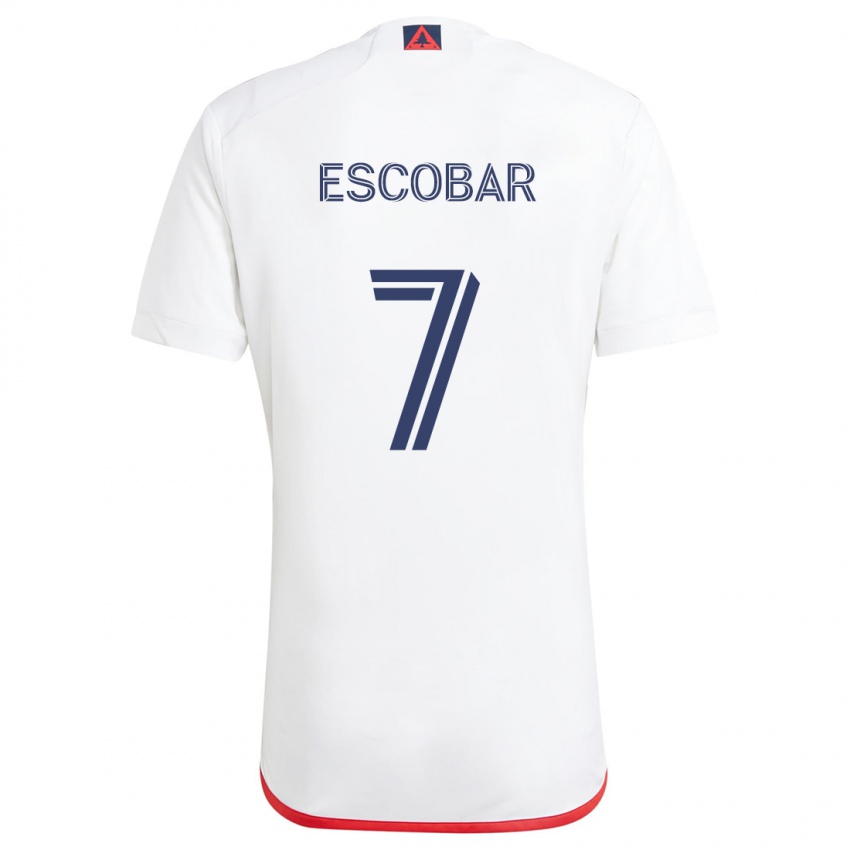 Kinder Olger Escobar #7 Weiß Rot Auswärtstrikot Trikot 2024/25 T-Shirt