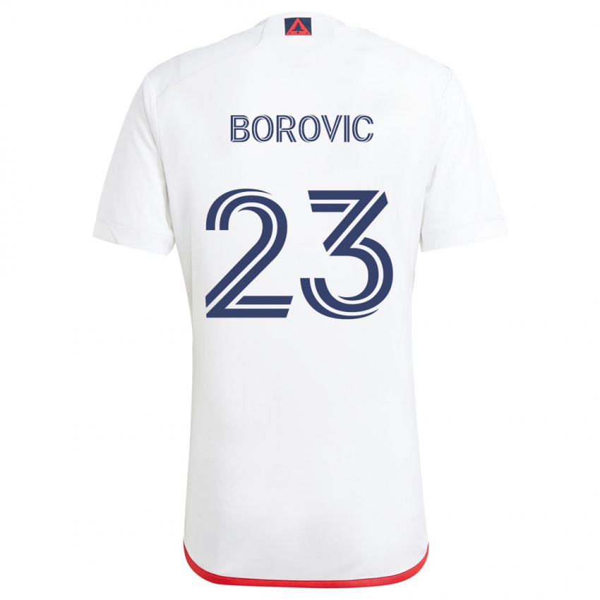 Kinder Luka Borovic #23 Weiß Rot Auswärtstrikot Trikot 2024/25 T-Shirt