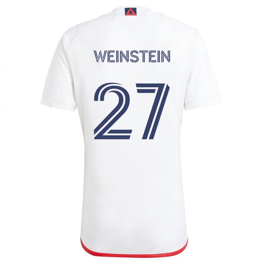 Kinder Max Weinstein #27 Weiß Rot Auswärtstrikot Trikot 2024/25 T-Shirt