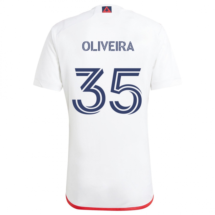 Kinder Cristiano Oliveira #35 Weiß Rot Auswärtstrikot Trikot 2024/25 T-Shirt