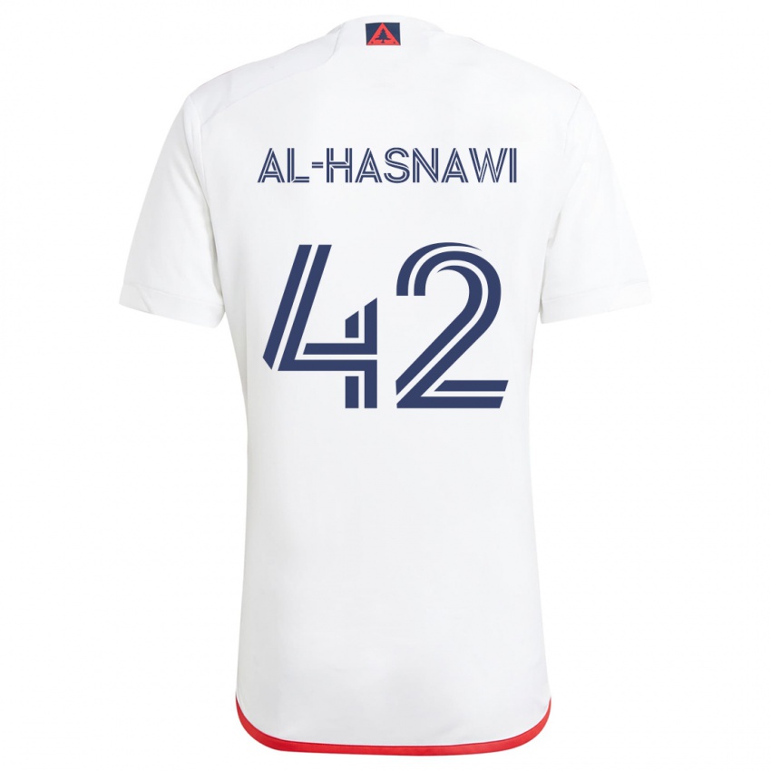 Kinder Moshtaba Al-Hasnawi #42 Weiß Rot Auswärtstrikot Trikot 2024/25 T-Shirt